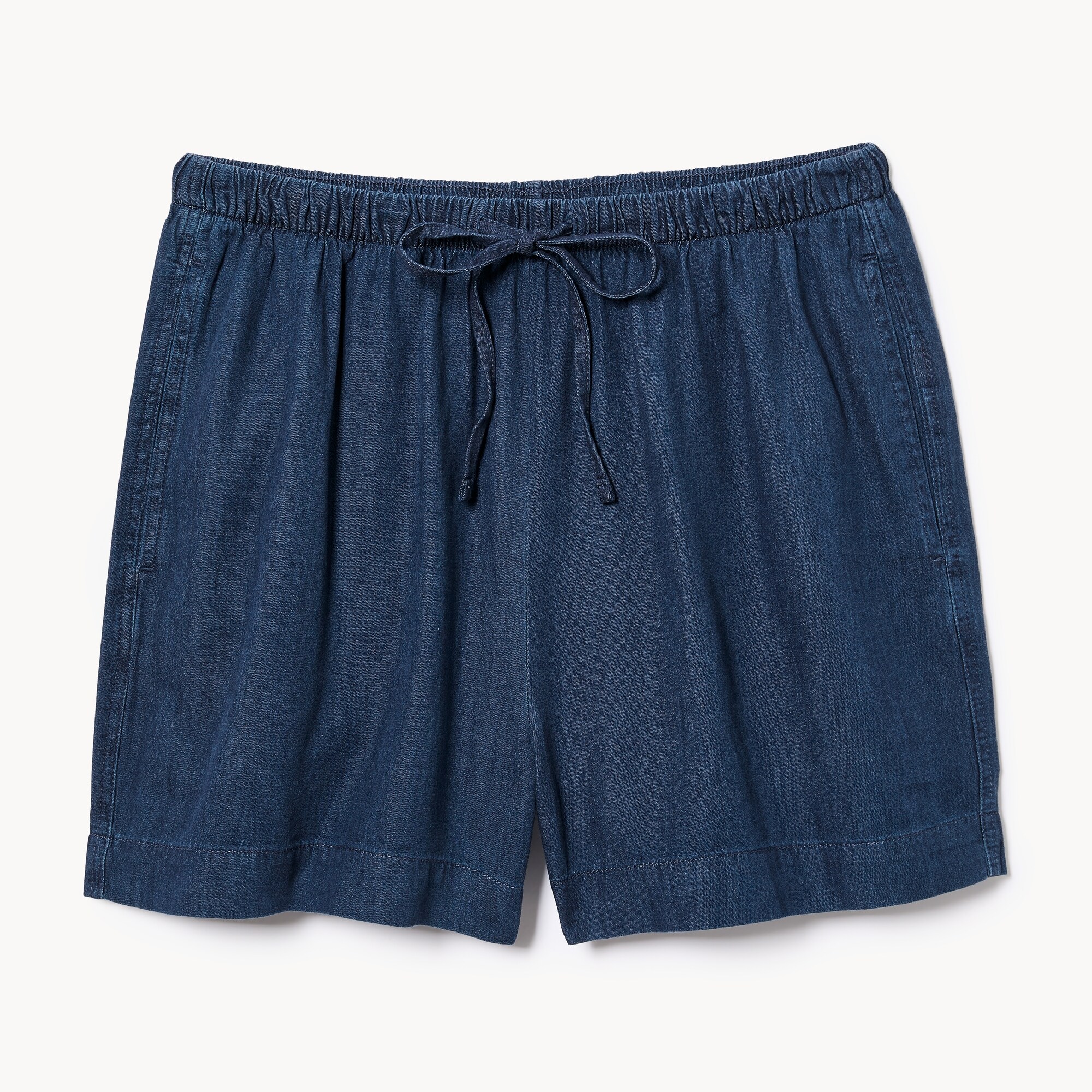 Short sans attache en chambray délavé foncé