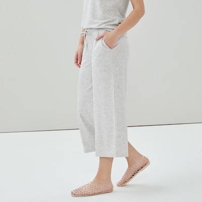 Active Cropped Wide Leg Pant - Grey Mix