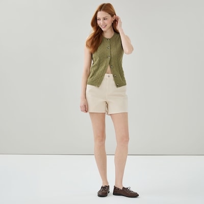 Short à taille haute - Crème