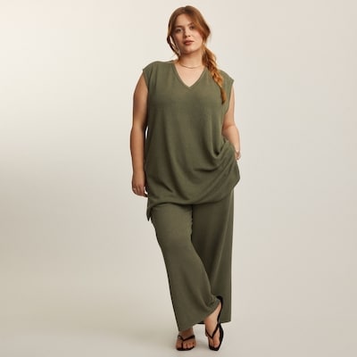 Tunique à col en V - Olive