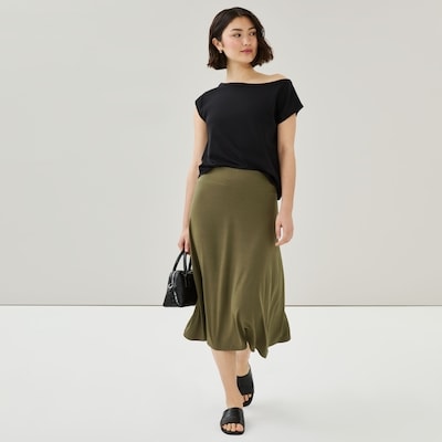 Jupe midi - Olive