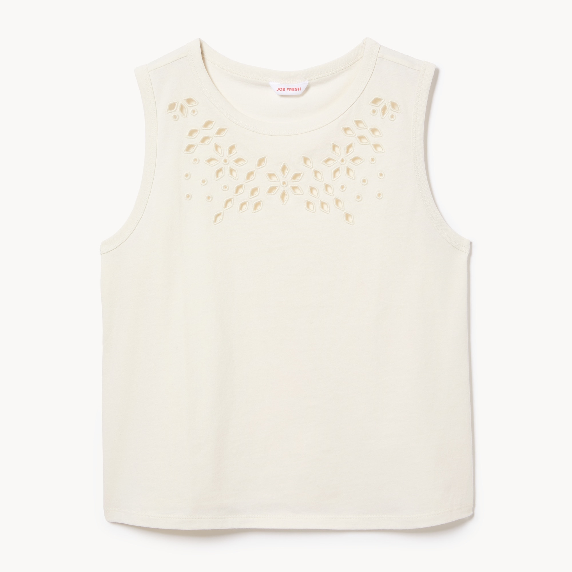 Embroidered Tank in Cream from Joe Fresh