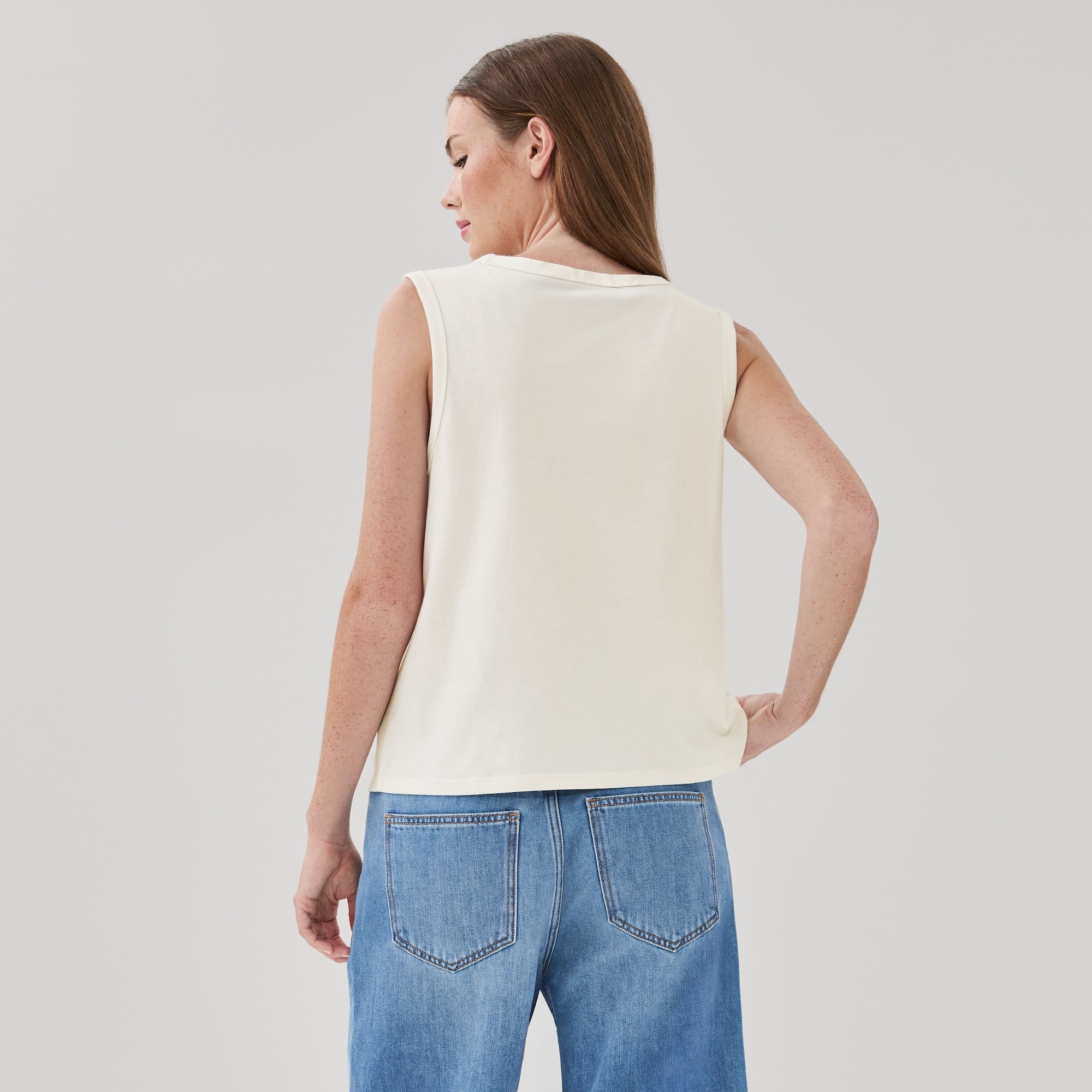 Embroidered Tank in Cream from Joe Fresh