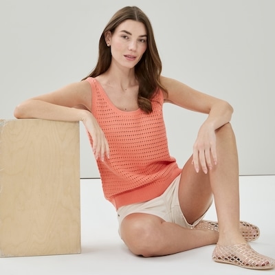 Crochet Tank  - Peach