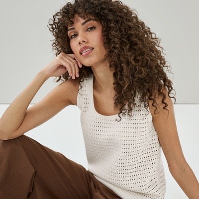 Crochet Tank  - Cream