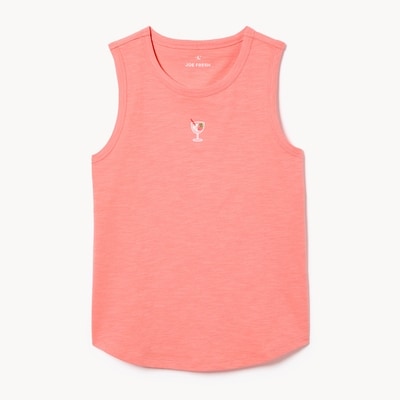 Embroidered Sleep Tank - Bright Pink