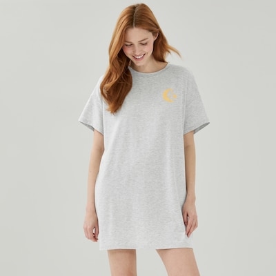 Oversized Sleep Dress - Light Grey Mix