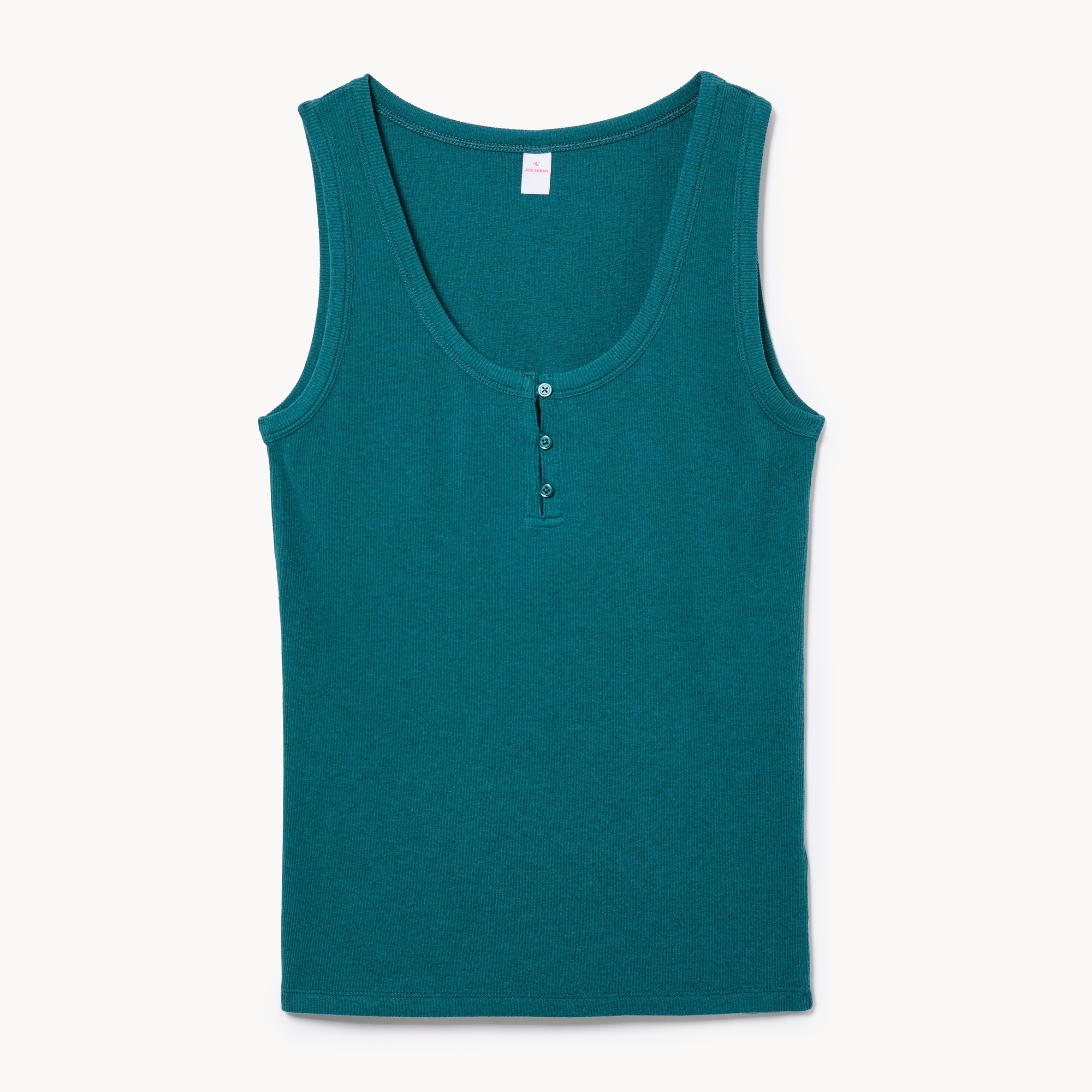 Women+ Modal Ribbed Henley Sleep Tank in Dark Teal Mix from Joe Fresh