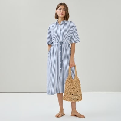 Midi Shirt Dress - Blue