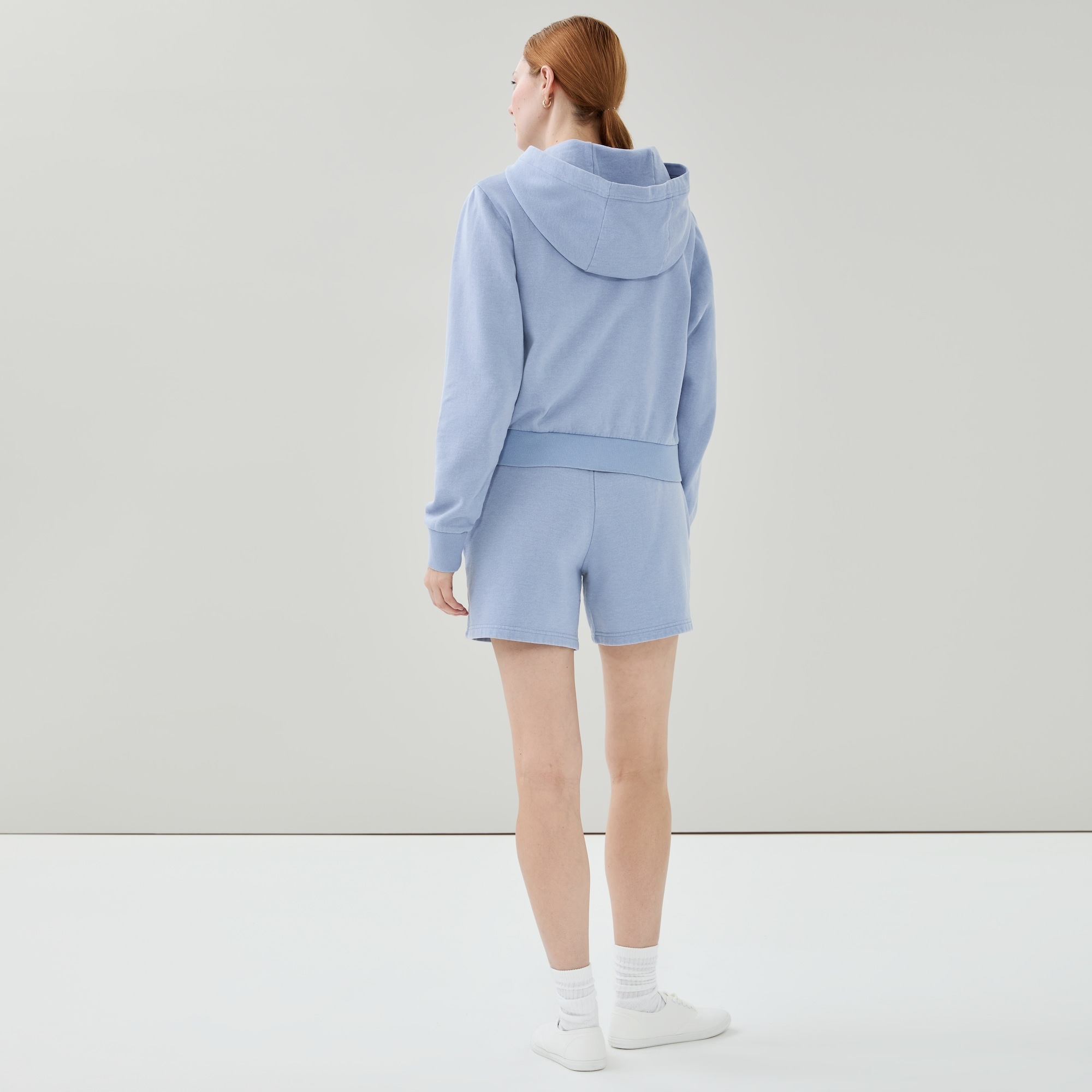Active Cropped Hooded Jacket in Light Blue from Joe Fresh