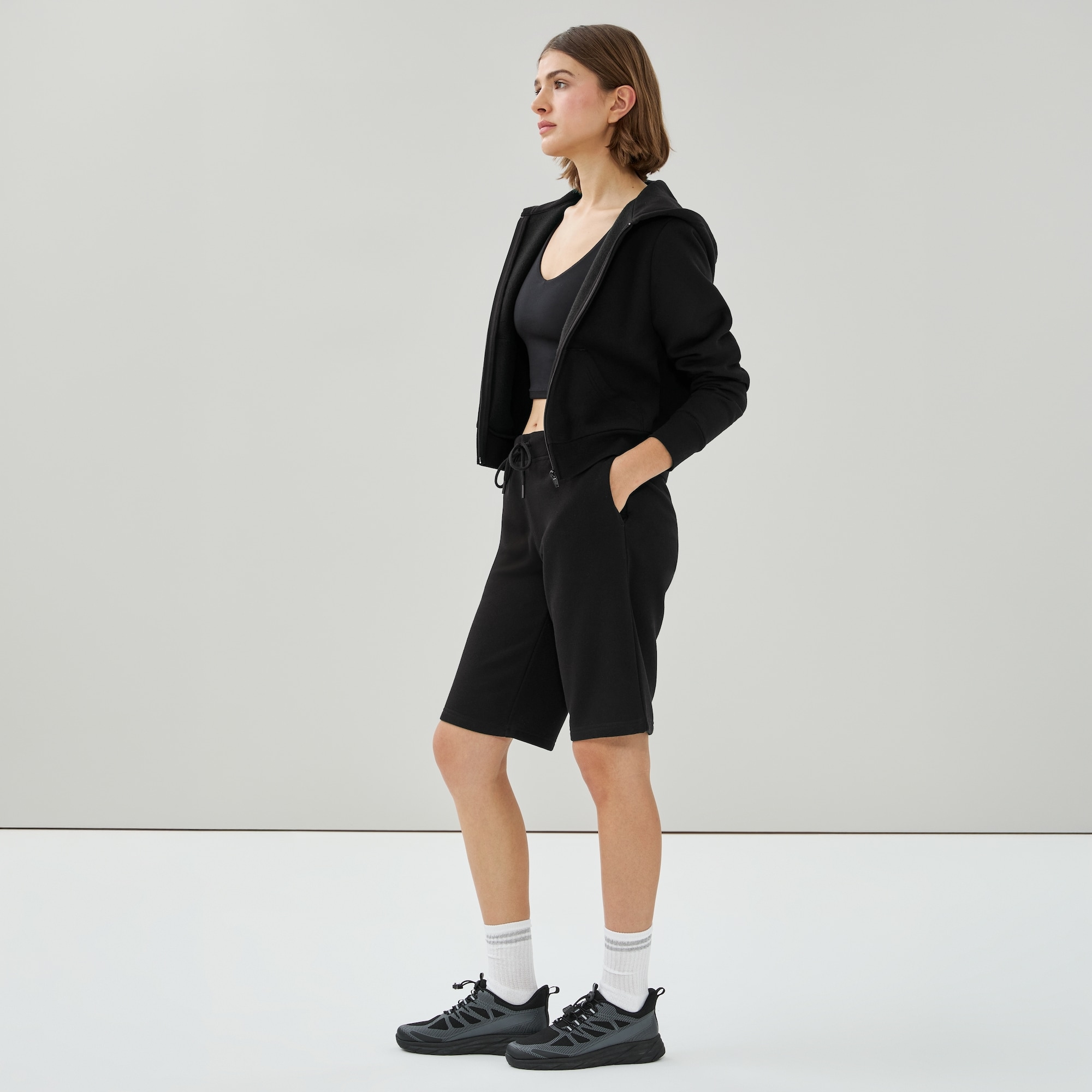 Active Essential Fleece Short in Black from Joe Fresh