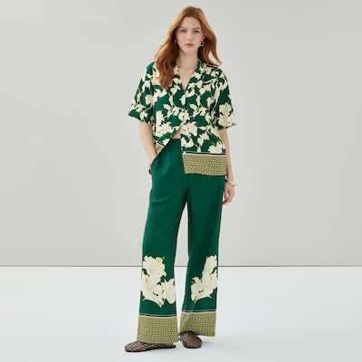 Pantalon sans attache à jambe large - Vert