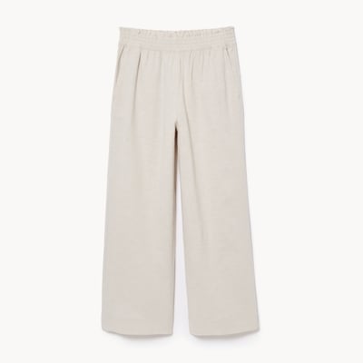 Cotton Linen Wide Leg Pant - Linen