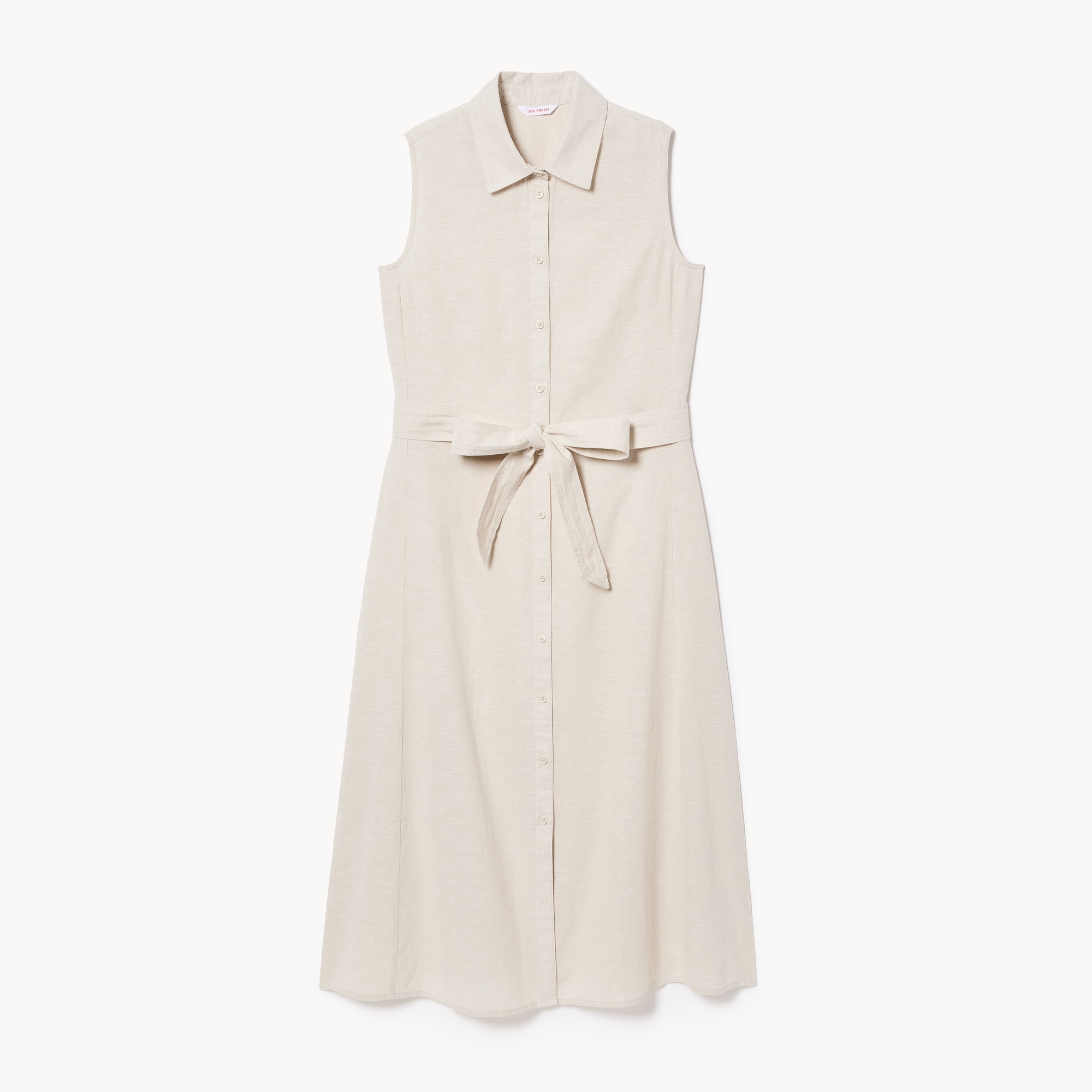 Women+ Linen Cotton Midi Shirt Dress in Linen from Joe Fresh Women+ Linen Cotton Midi Shirt Dress in Linen from Joe Fresh