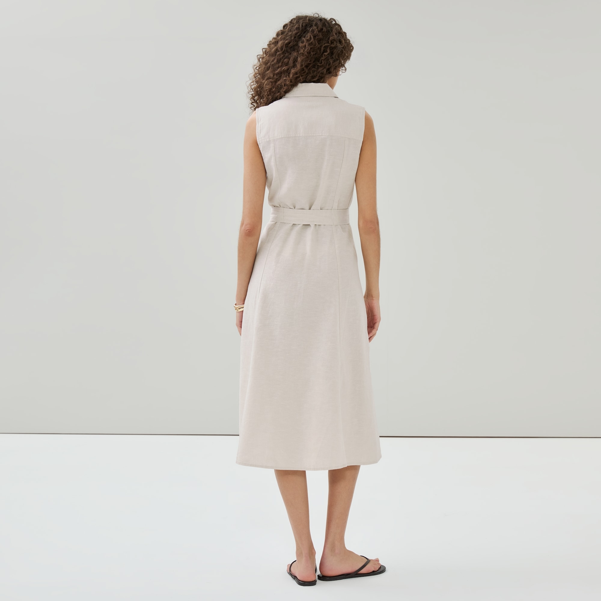 Linen Cotton Midi Shirt Dress in Linen from Joe Fresh