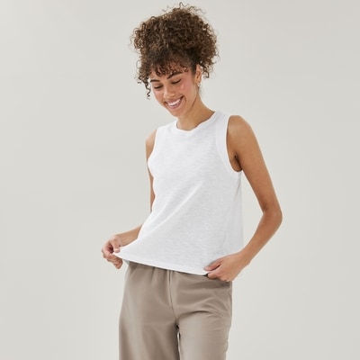 Active Crewneck Tank - White