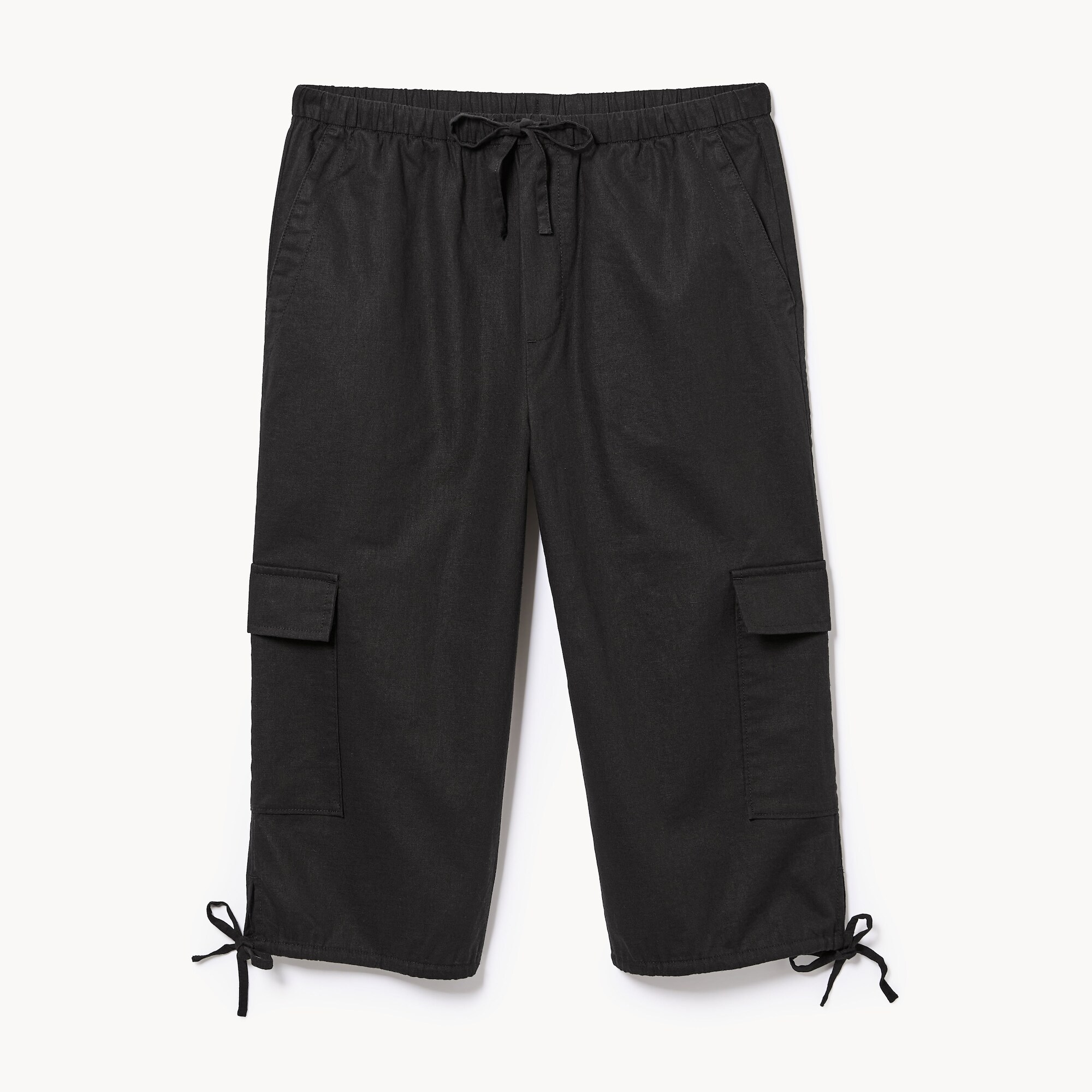 Pantalon court en coton et lin