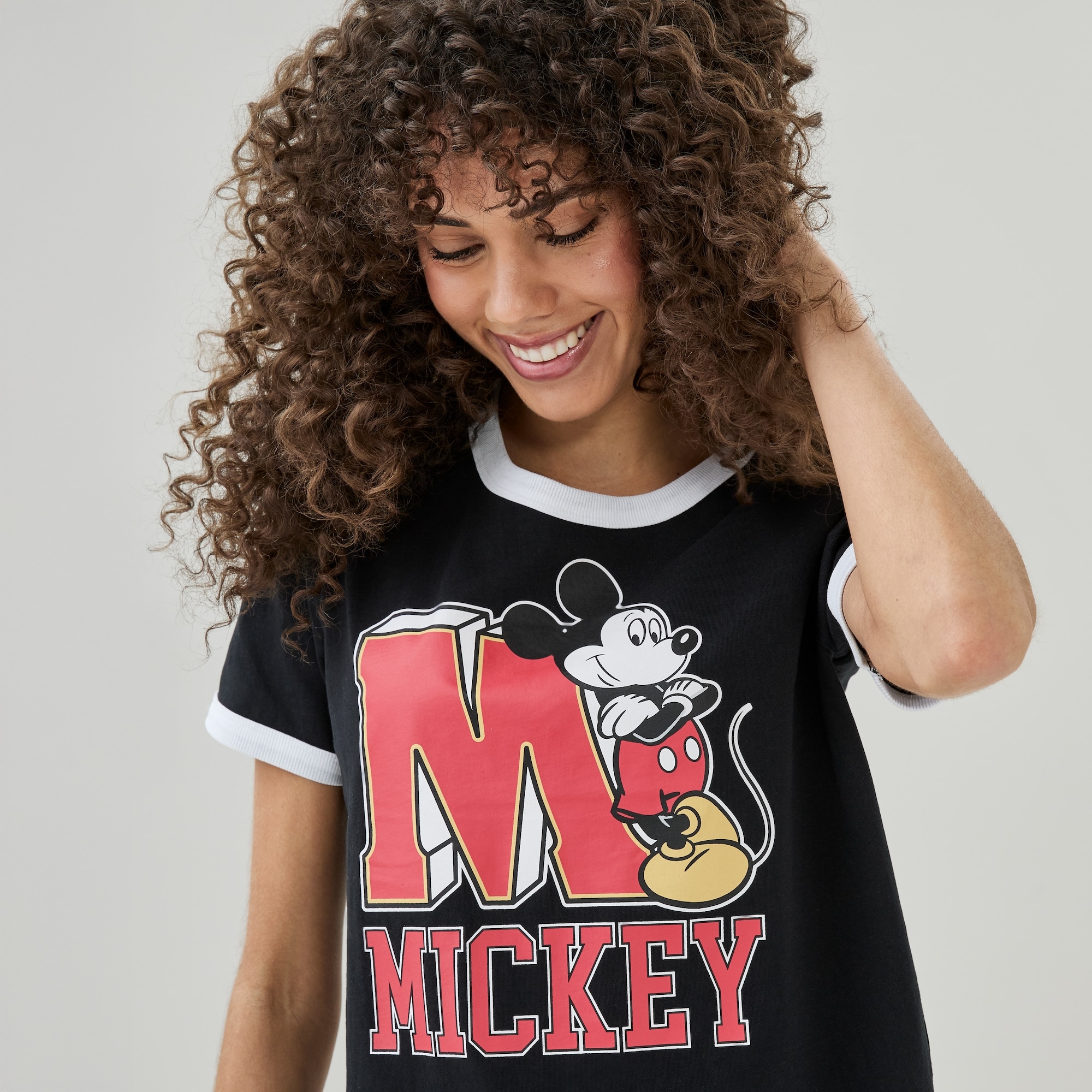 Disney Mickey Mouse Ringer T-Shirt in Black from Joe Fresh