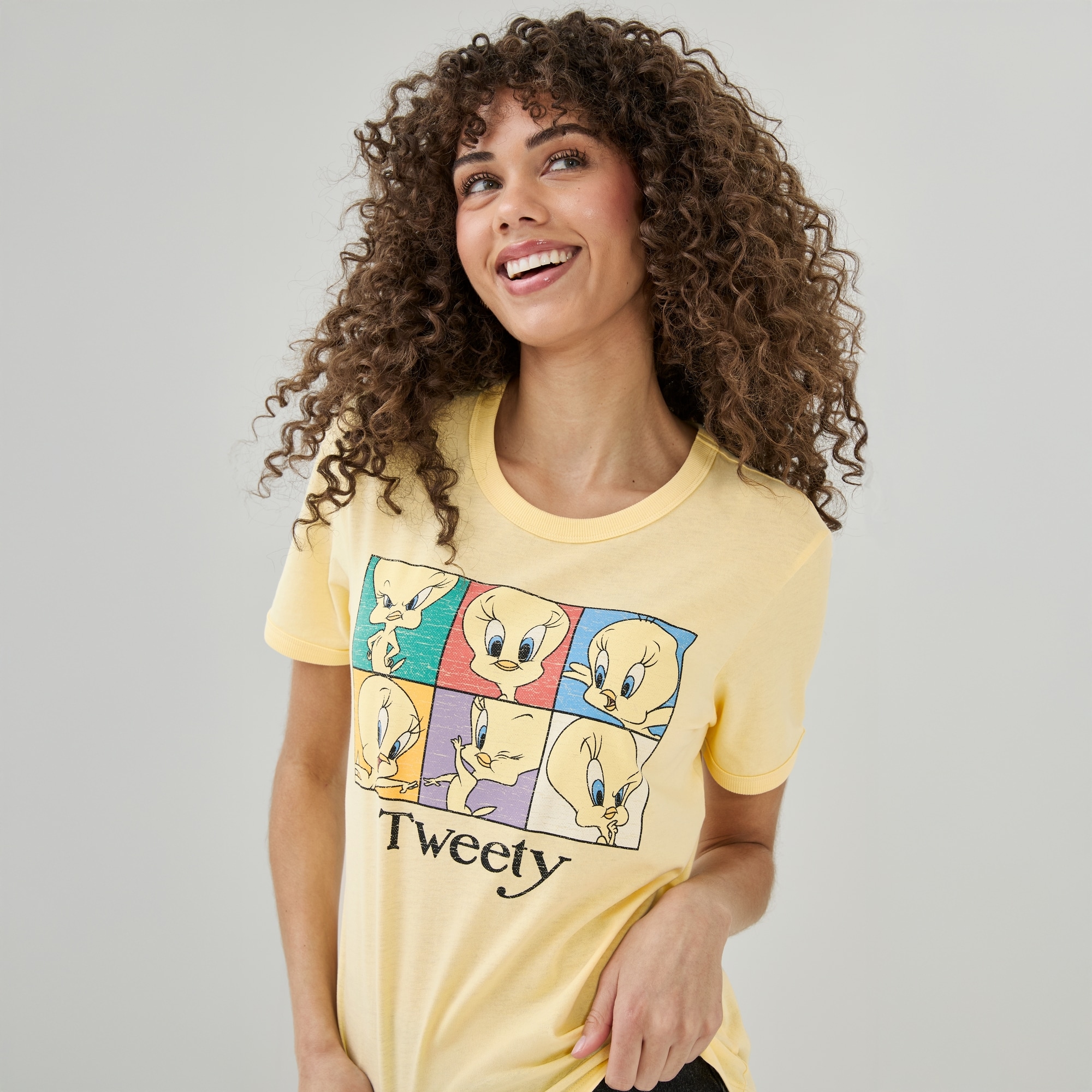 Looney Tunes Tweety Ringer T-Shirt in Light Yellow from Joe Fresh