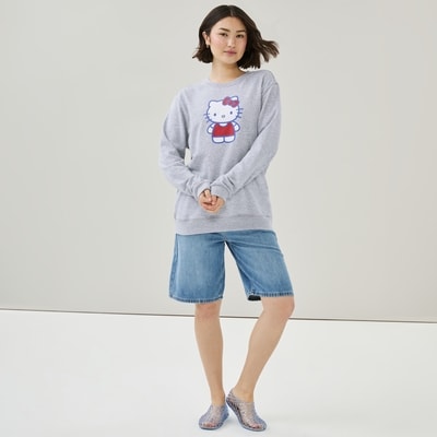 Hello Kitty® Graphic Sweatshirt - Light Grey Mix