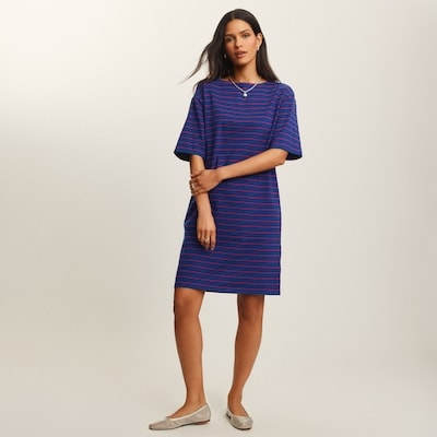 Robe t-shirt rayée - Marine