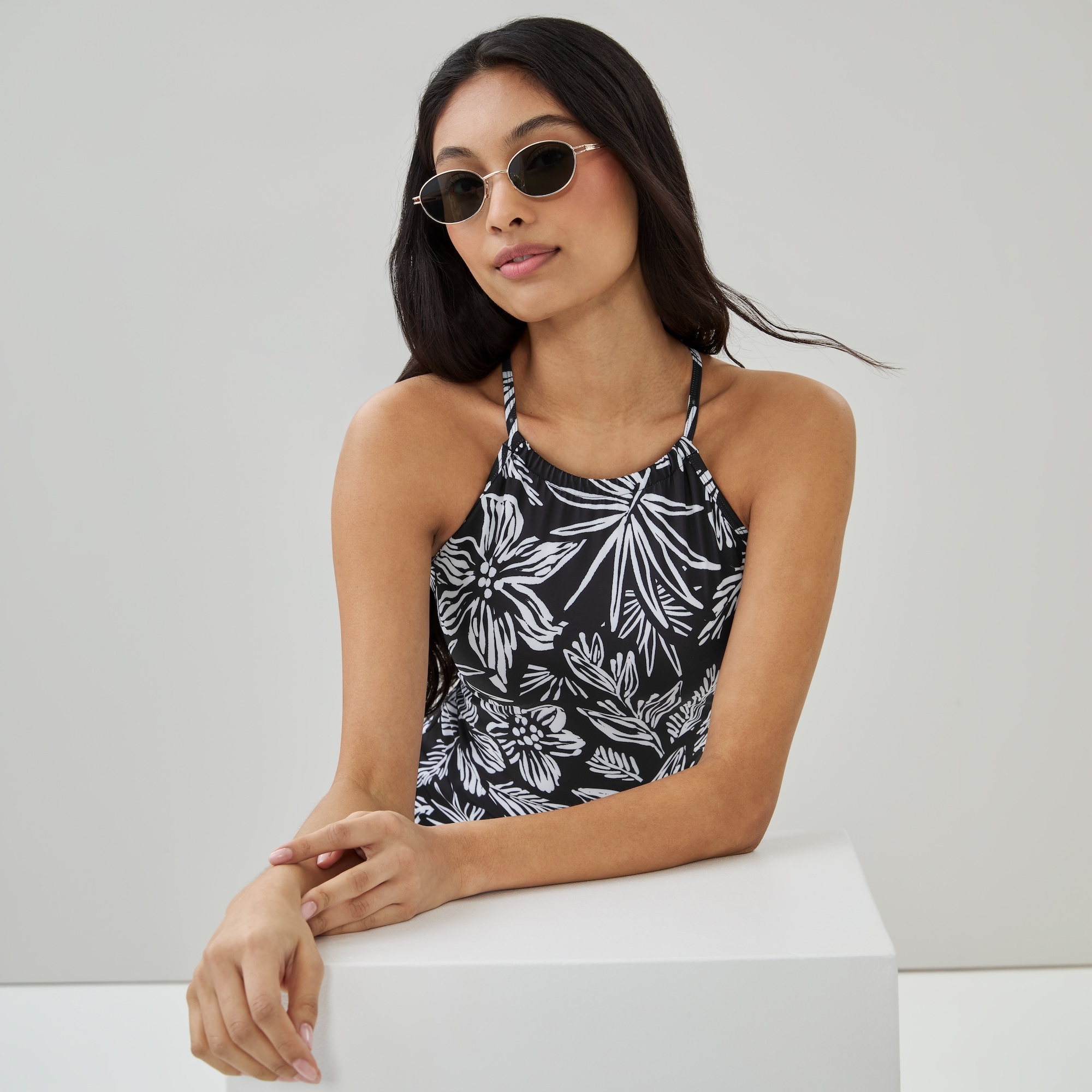 Tankini couvrant imprimé
