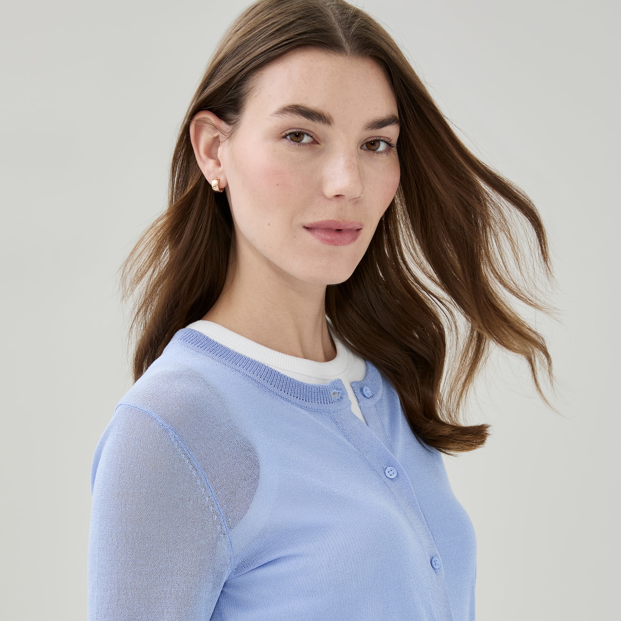 Sheer Cardigan in Light Blue from Joe Fresh