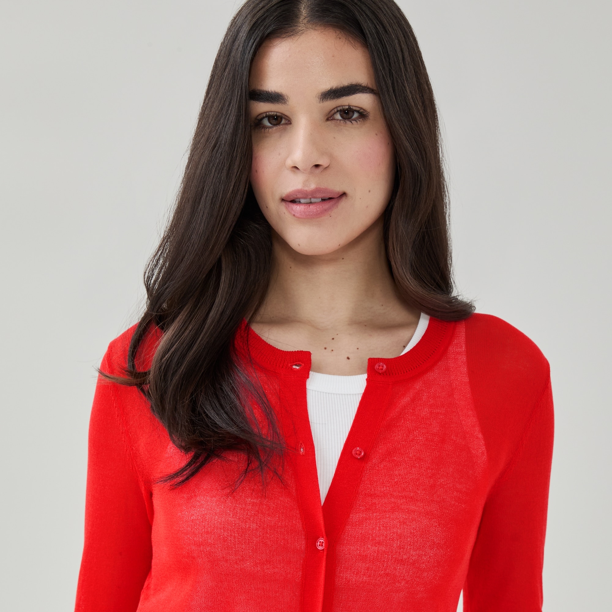 【レッド】sheer cardigan Palma Ruby Sheer Cardigan – Ciao Lucia