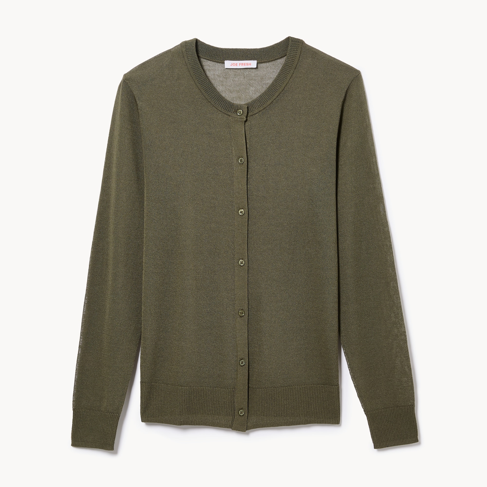 Sheer Cardigan in Olive from Joe Fresh
