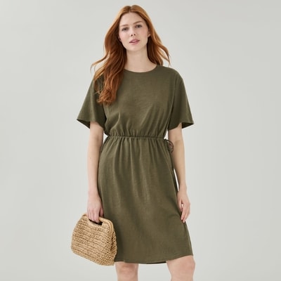 Drawstring Dress - Olive