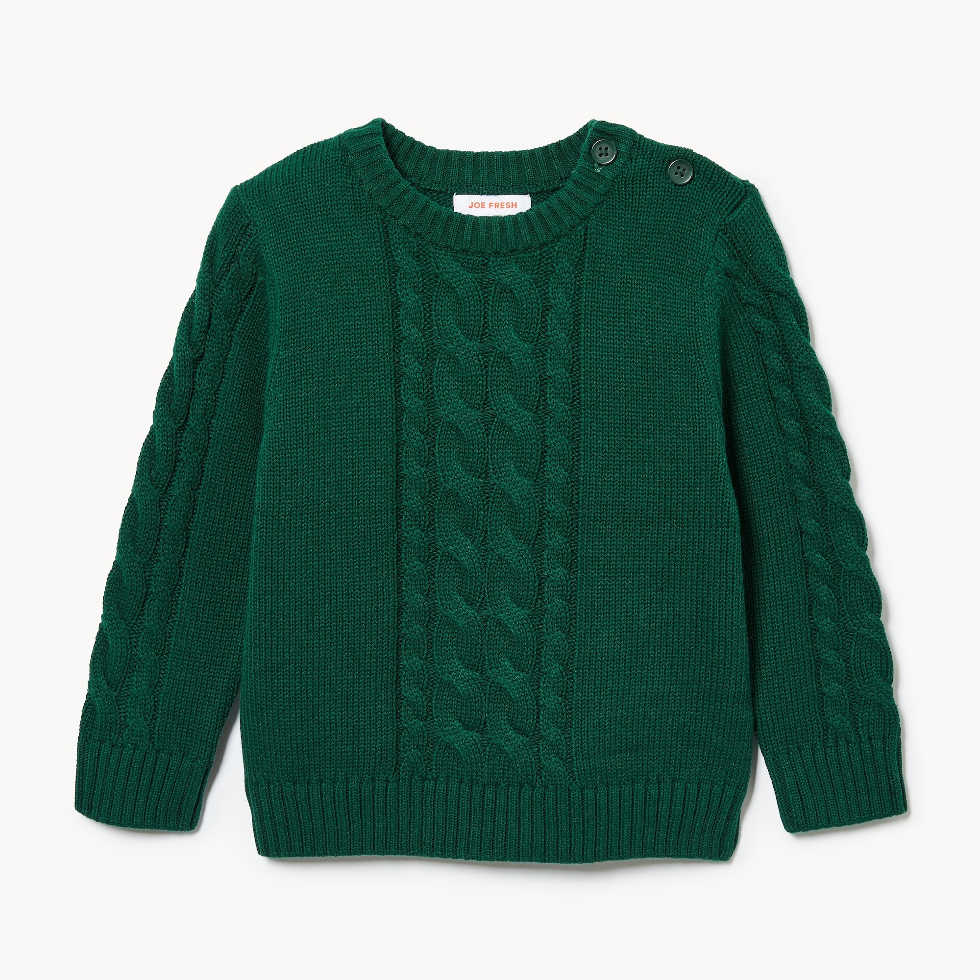 Baby Boys' Cable Knit Sweater in Dark Green from Joe Fresh