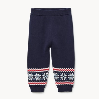 Pantalon en jersey jacquard pour bébés garçons - Marine foncé