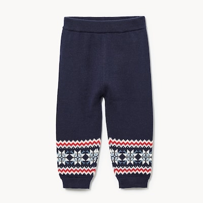 Pantalon en jersey jacquard pour bébés garçons - Marine foncé