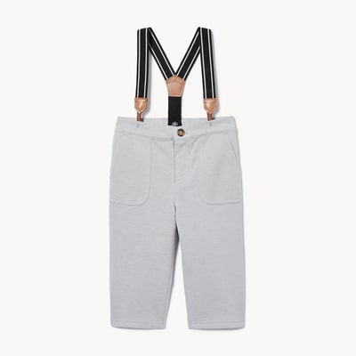 Baby Boys' Suspender Pant - Grey Mix