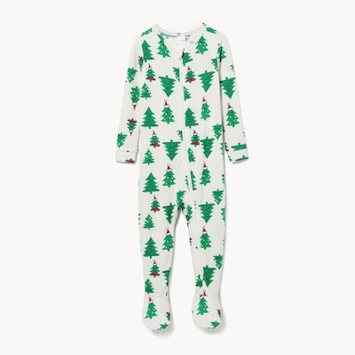 Dormeuse à pieds des Fêtes pour bébés garçons - Crème