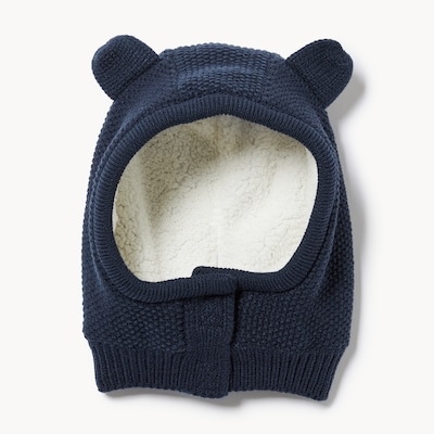 Baby Boys' Bear Cub Face Cover - Dark Navy