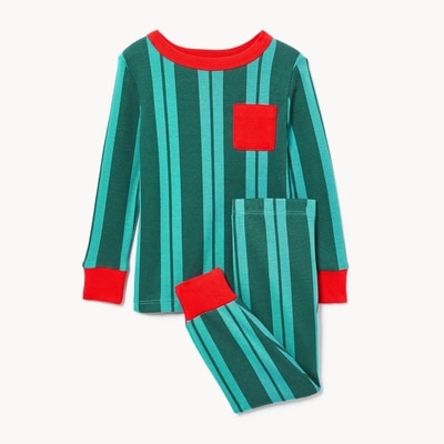 Ensemble pyjama rayé JF x Jessi pour bébés - Turquoise.