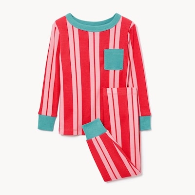 Ensemble pyjama rayé JF x Jessi pour bébés - Rouge Pâle