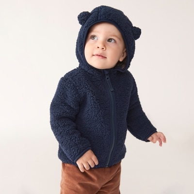 Baby Teddy Fleece Jacket - Dark Navy