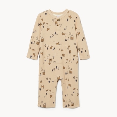 Baby Boys' Waffle Knit Romper - Sand