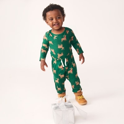 Cache-couche à imprimé festif pour bébés garçons - Vert Foncé