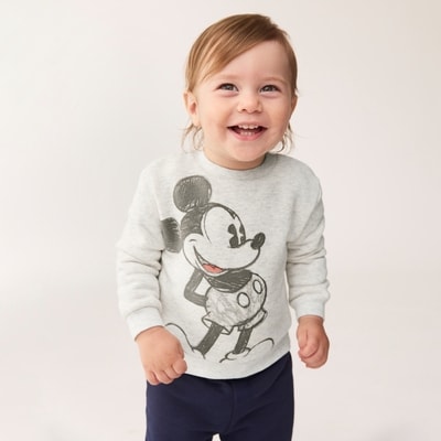 Baby Boys' Disney Mickey Mouse Sweatshirt - Light Oat Mix