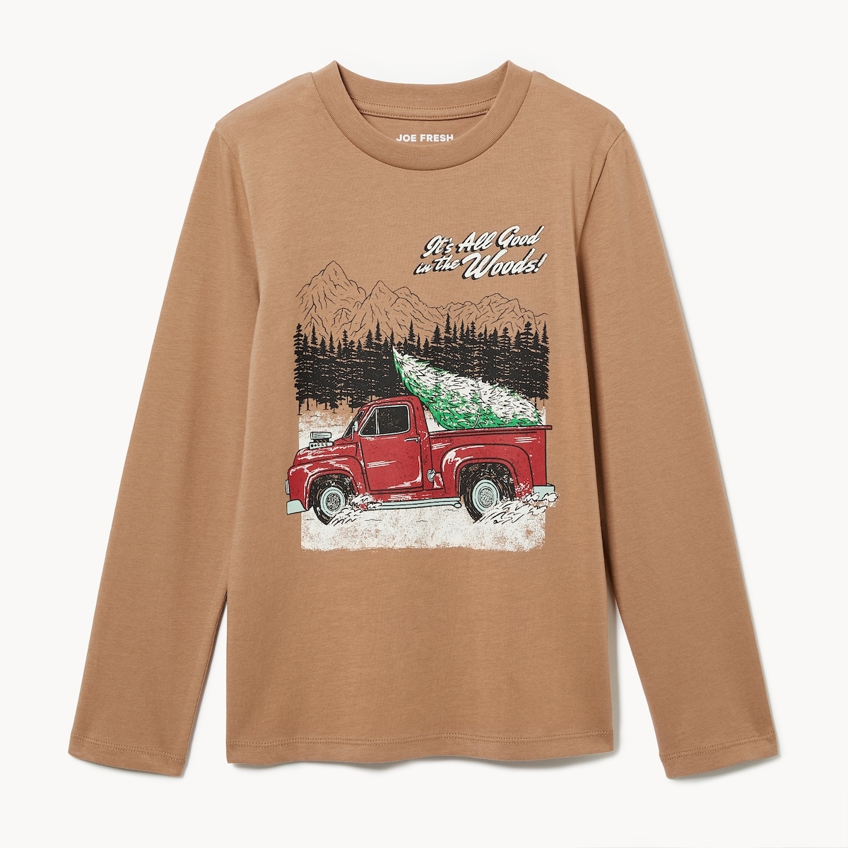 Kid Graphic Long Sleeve Top - Light Brown