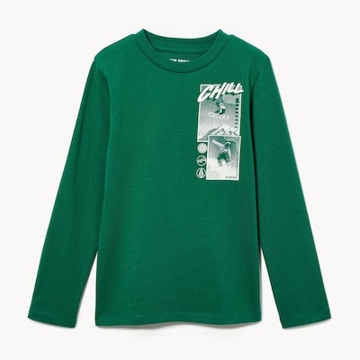 Kid Graphic Long Sleeve Top - Green