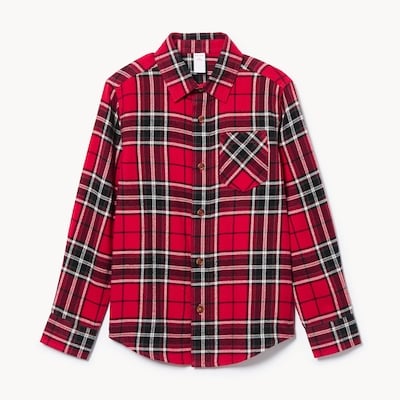Kid Boys' Plaid Flannel Shirt - Red