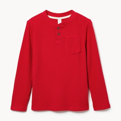 Haut manches longues en tricot gaufré pour garçons - Rouge