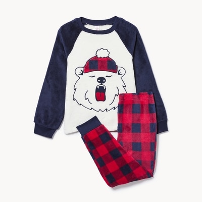 Kid Boys' Fleece Sleep Set - Dark Red