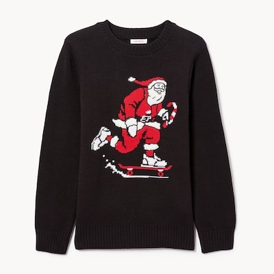Chandail en tricot des Fêtes pour garçons - Noir JF