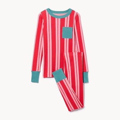Ensemble pyjama rayé JF x Jessi pour enfants - Rouge Pâle