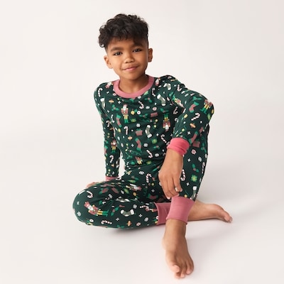 Kid Boys' Holiday Sleep Set - Dark Green